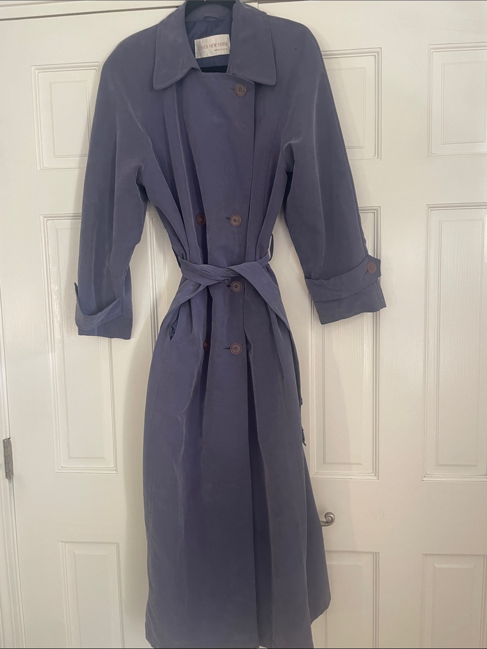 Jones New York Slate Blue Trench Coat